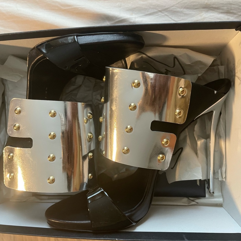 Stylish Black and Silver Women's Heels